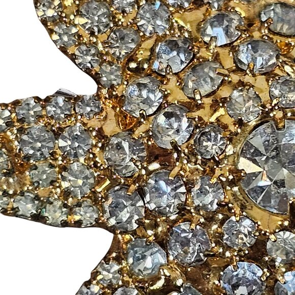 Dorothy Bauer Brooch 8Point Star Gold Tone Rhinestone Beachy Boho Chic Elegance - Picture 16 of 16